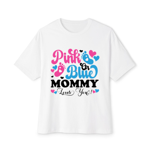 Pink or Blue Mommy Love you Tee Design