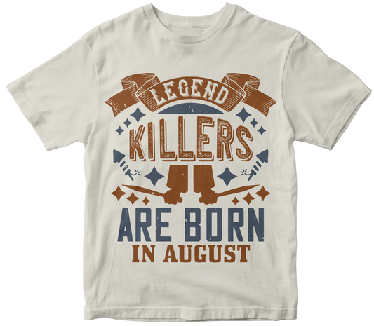 Legends are born in august white tee Mr Perfecto Brand 