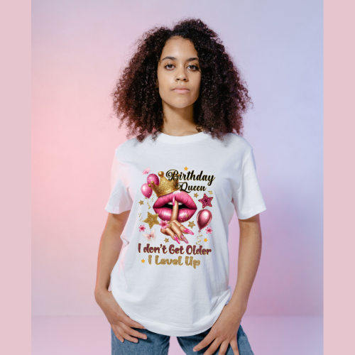 Birthday Queen Level Up Tee Design